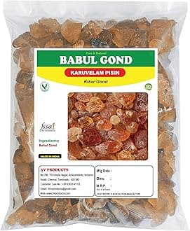 3V PRODUCTS Babul Gond - Karuvelam Pisin - Kikar Gond - Babool Gond - Acacia Gum - Arabica Gum (Wild) 100g