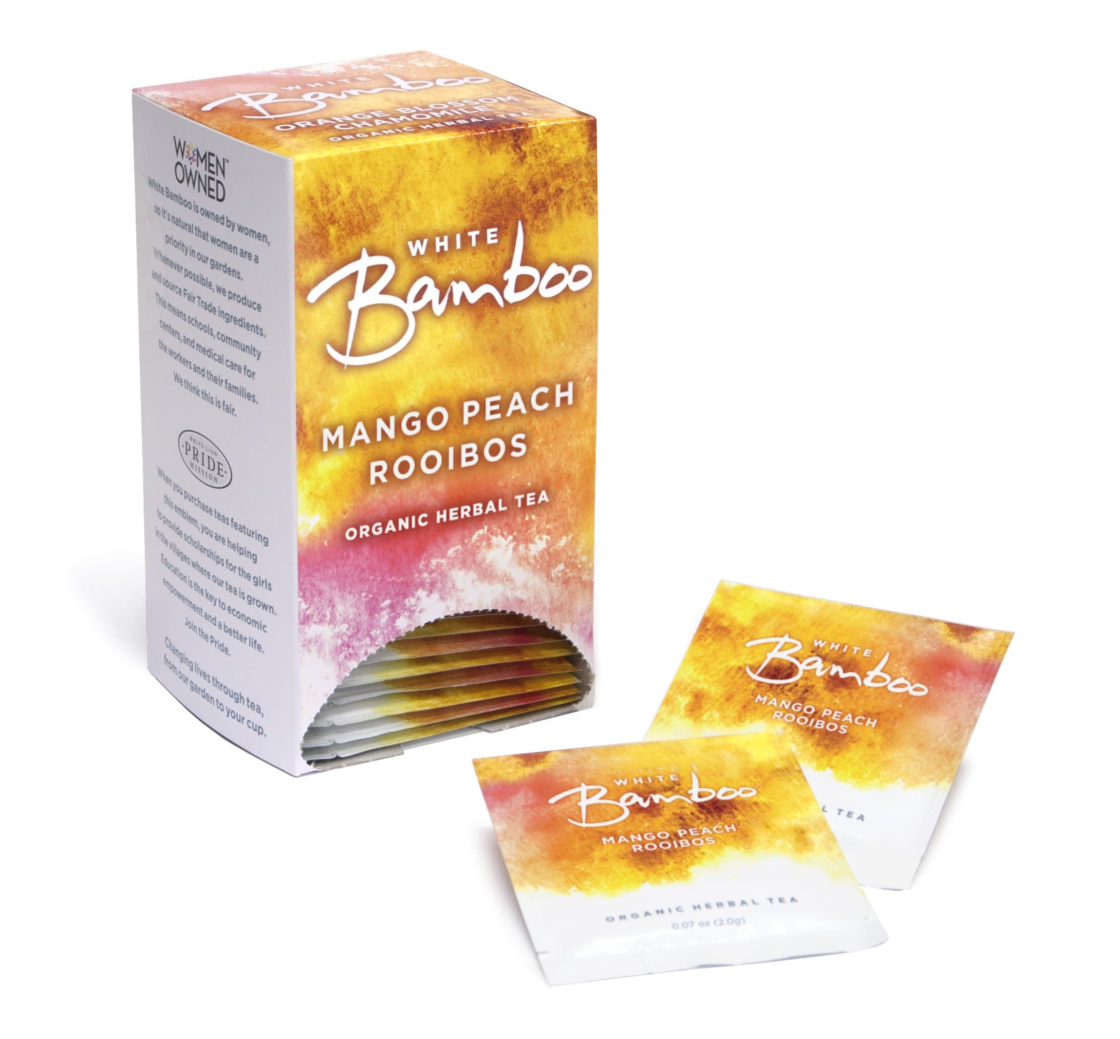 White Lion White Bamboo Organic Herbal Tea, Mango Peach, 0.27 Pound