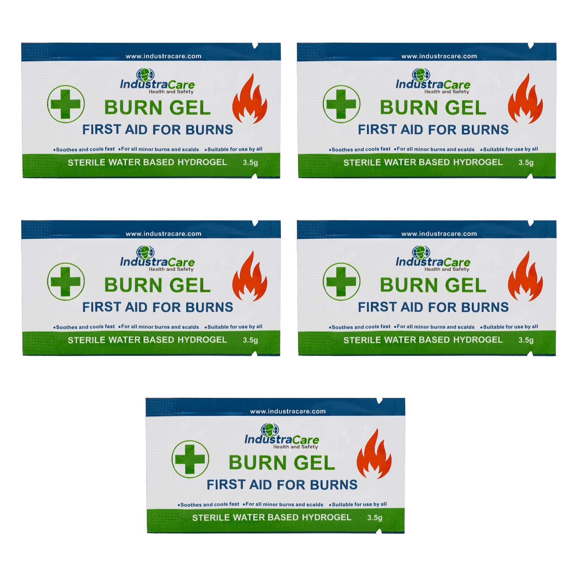 6 Pack Sterile Compact 3.5g Burns/Scalds/Sunburn Sachet Blots Emergency First Aid Gel Rapid Treatment, Soothes & Cools