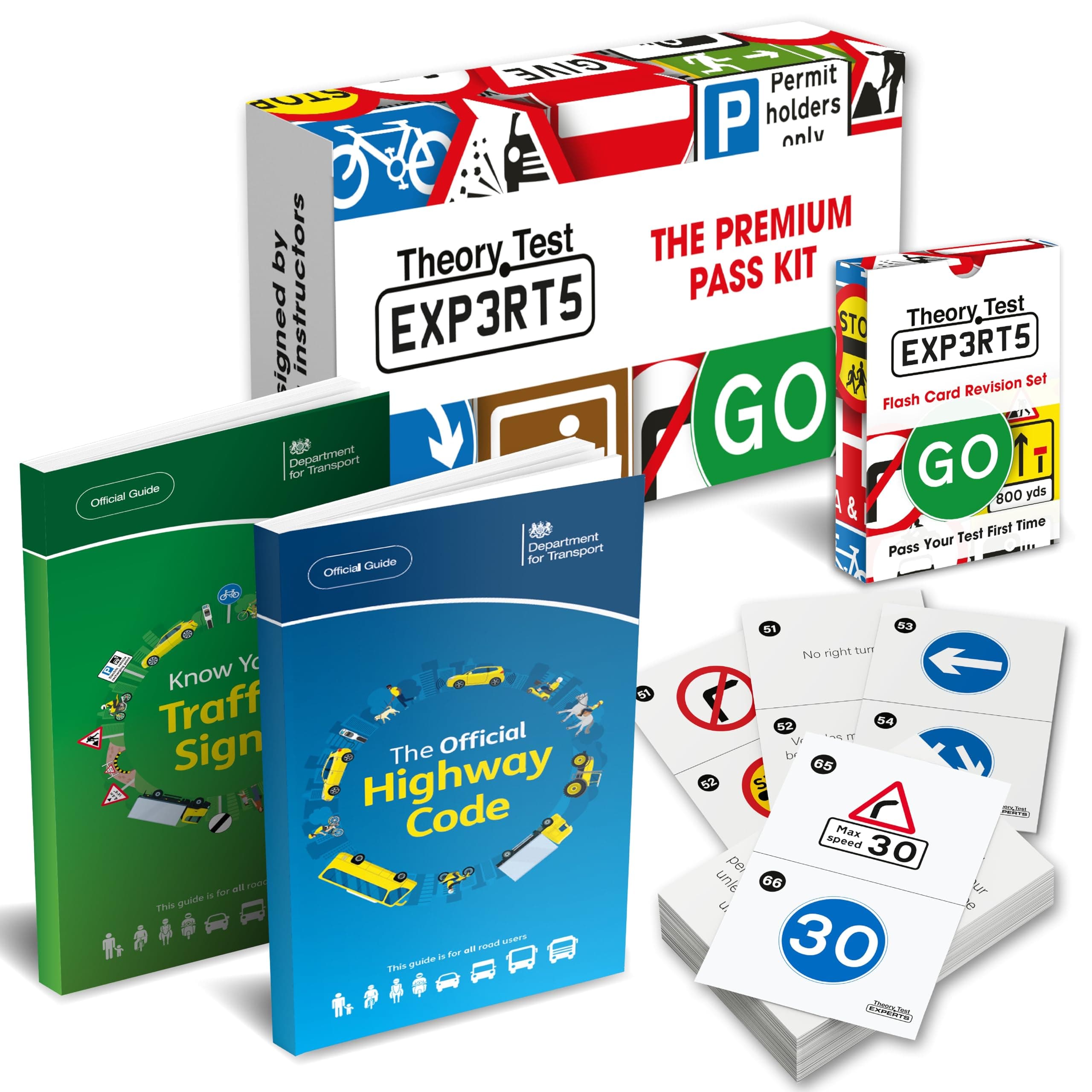 The Highway Code 2023 UK + Know Your Traffic Signs 2023 UK + 128 Road Signs Flash Cards 2023 UK - Driving Instructor Approved - Driving Gifts For Teenage Boys & Girls 16-18 Years