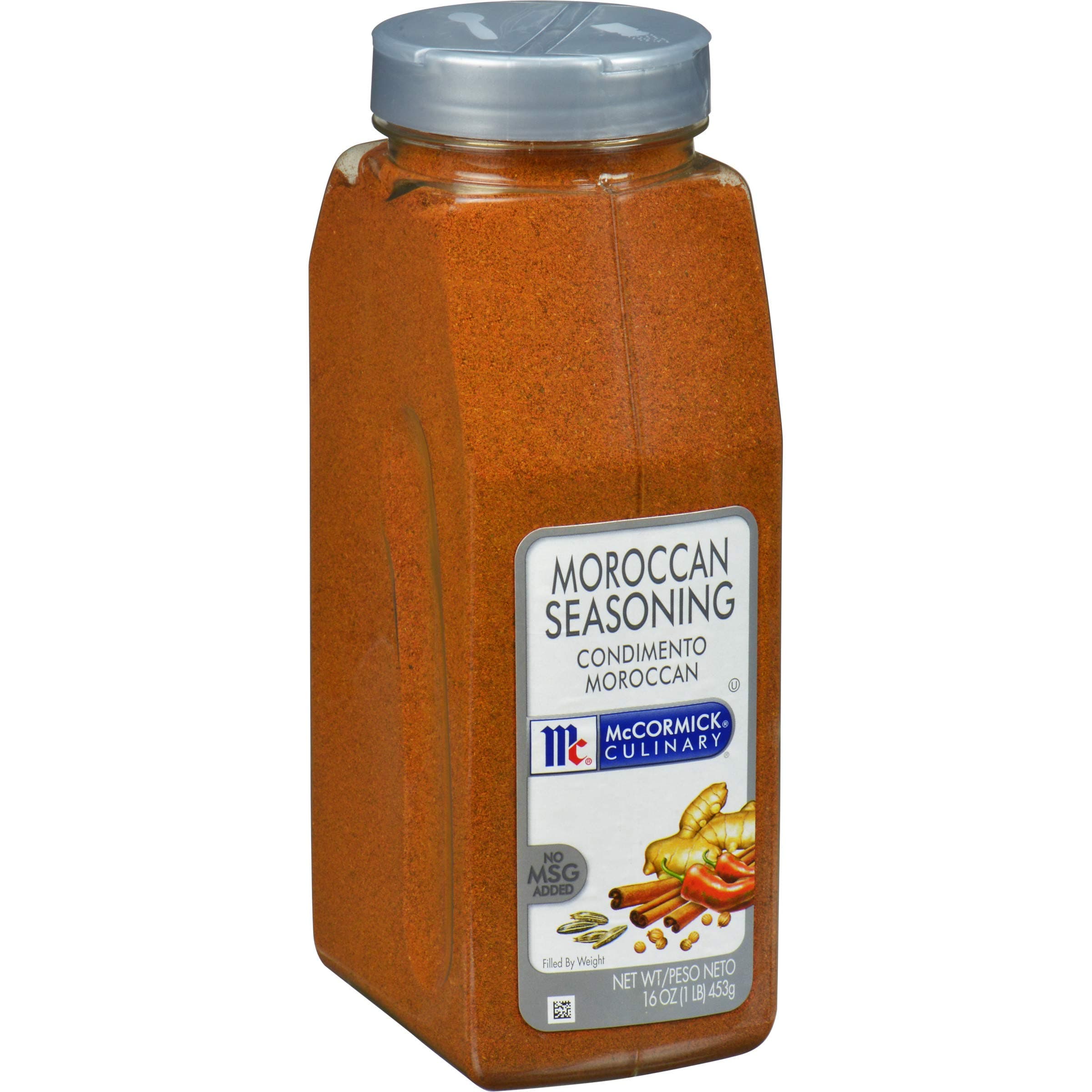 McCormick Culinary Moroccan Seasoning, 16 oz - One 16 Ounce Container Moroccan Spice Blend with Cinnamon, Cumin, Black and Red Peppers, and Turmeric