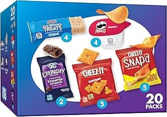 Cheez-It, Rice Krispies Treats, Pringles, Cheez-It Snap'd, Pop-Tarts Crunchy Poppers, Kids Snacks, Sweet and Salty Variety Pack (20 Packs)