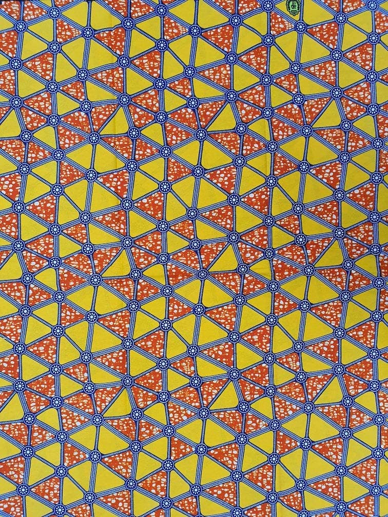 Printed Cotton Fabric - Size: 6 Yards Pack (5.5m x 1.2m) - Ankara Fabric for Cloth Making, Sewing and Decorating - Red and Yellow