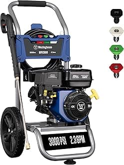 WPX3000 Gas Pressure Washer, 3000 PSI and 2.3 GPM, Spray Gun and Wand, 4 Nozzle Set, for Cars/Fences/Driveways/Homes/Patios/Furniture