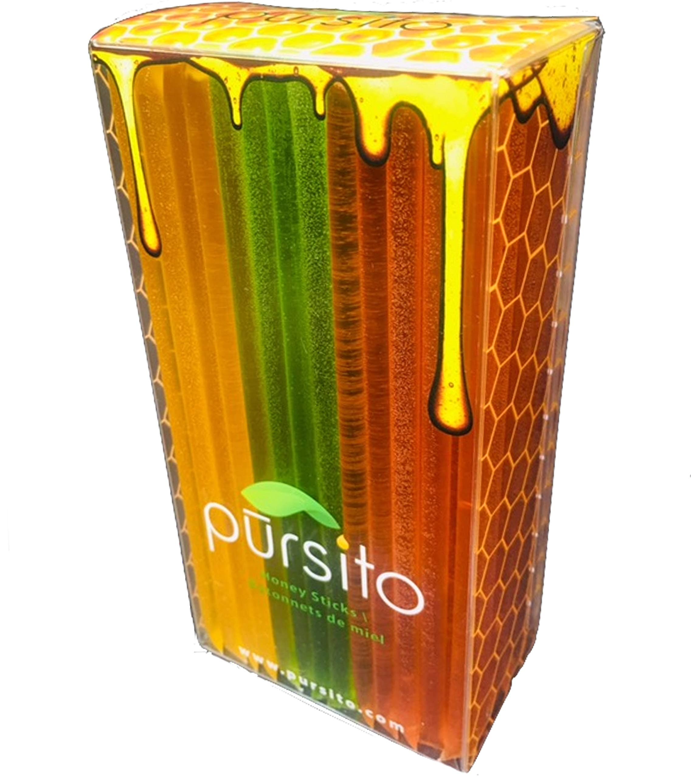 Citrus Sunshine Honey Sticks Gift Box Variety Pack 100 Count Gift Box (Approx. 33 ea flavor): Lemon, Key Lime & Orange Pursito Brand Honeystix