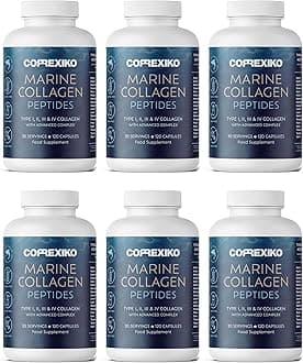 CORREXIKO Marine Collagen Supplement Tablets - 2000mg Hydrolysed Collagen Peptides per Serving with Added Hyaluronic Acid, Vitamin C & Minerals - for Hair, Skin & Nails - 720 Capsules 6 Month Supply