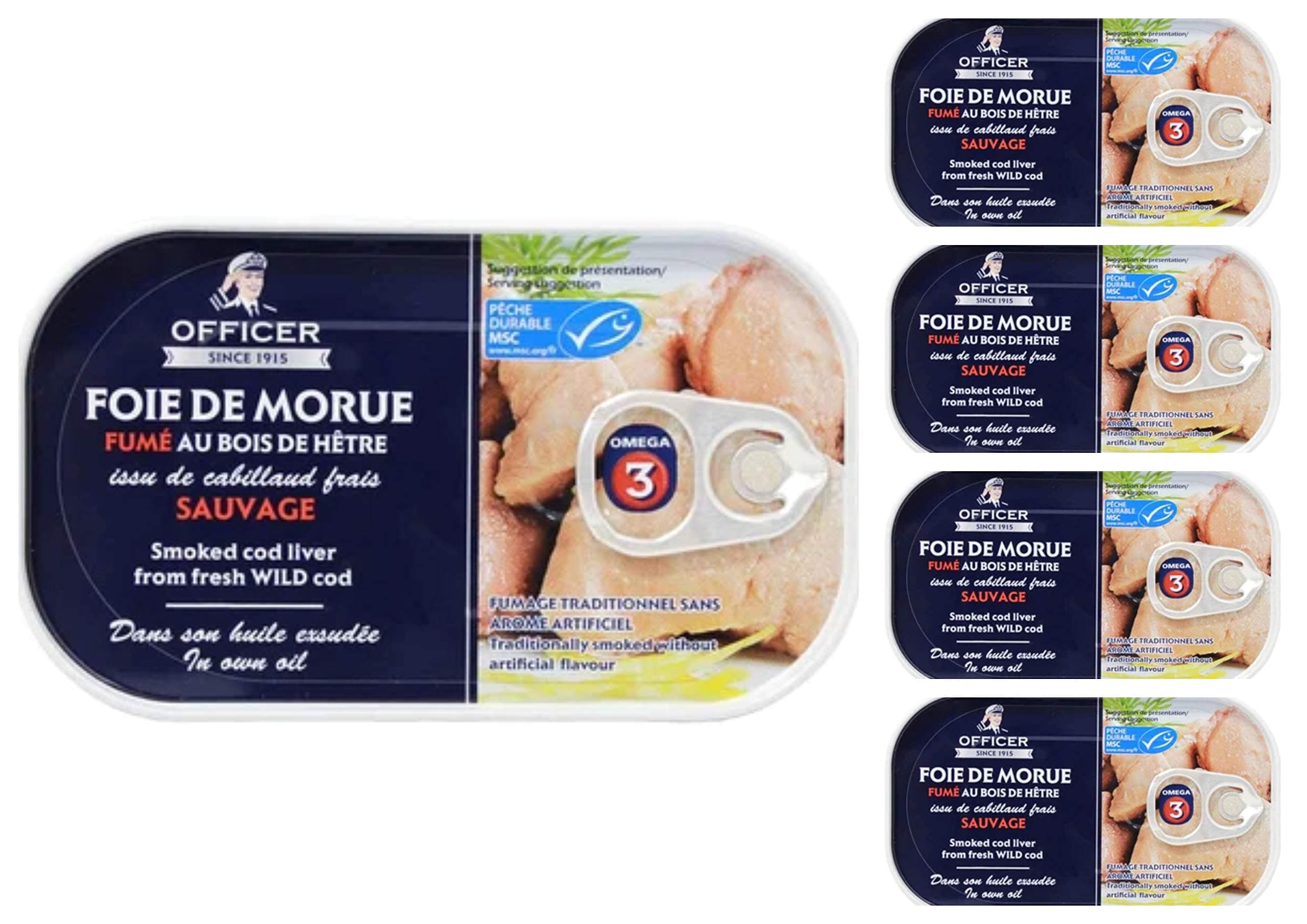 Wild Officer Smoked Cod Liver 120g Pack of 5