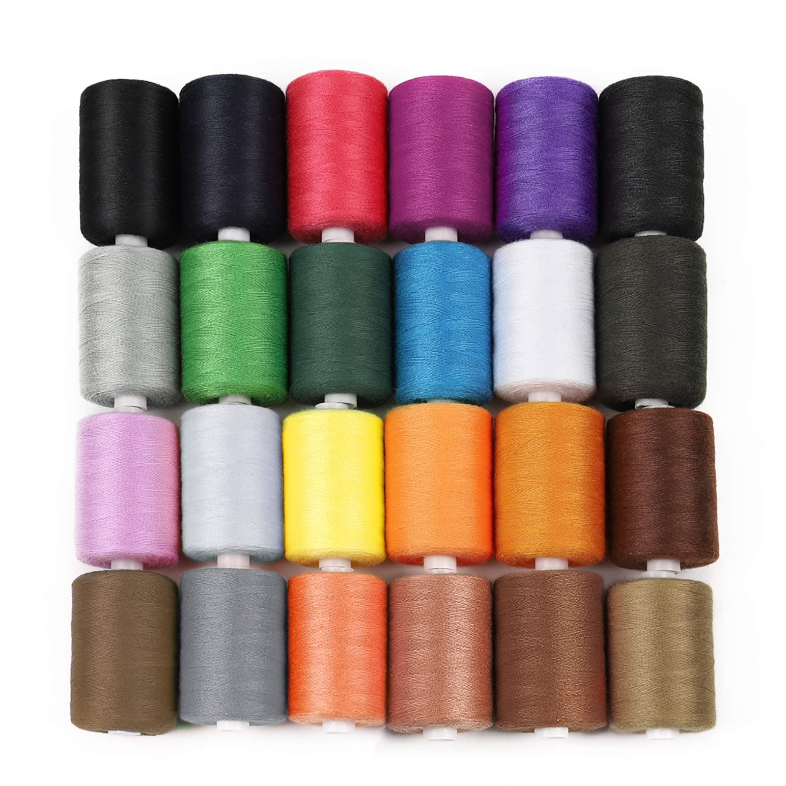 HAITRAL Sewing Thread Sets - 24-Color Mixed Cotton, 1000 Yards for Sewing Machine, DIY Projects