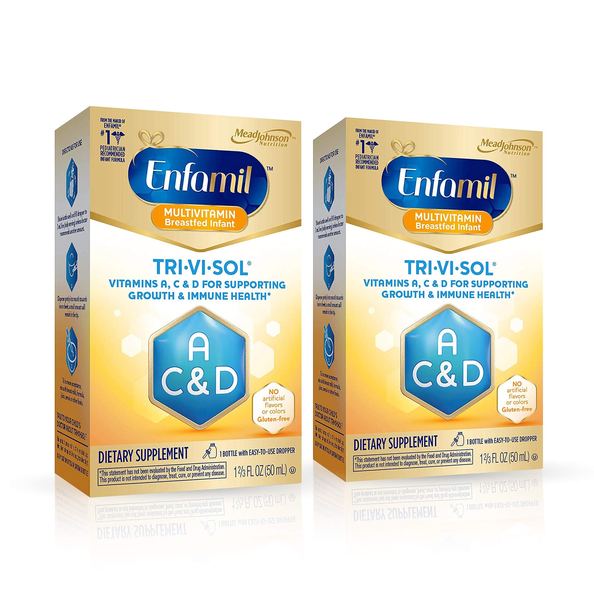 Enfamil Tri-Vi-Sol Vitamin A, C & D Multi-Vitamin Drops for Infants, Supports Growth & Immune Health, 1.69 Fl Oz (Pack of 2)