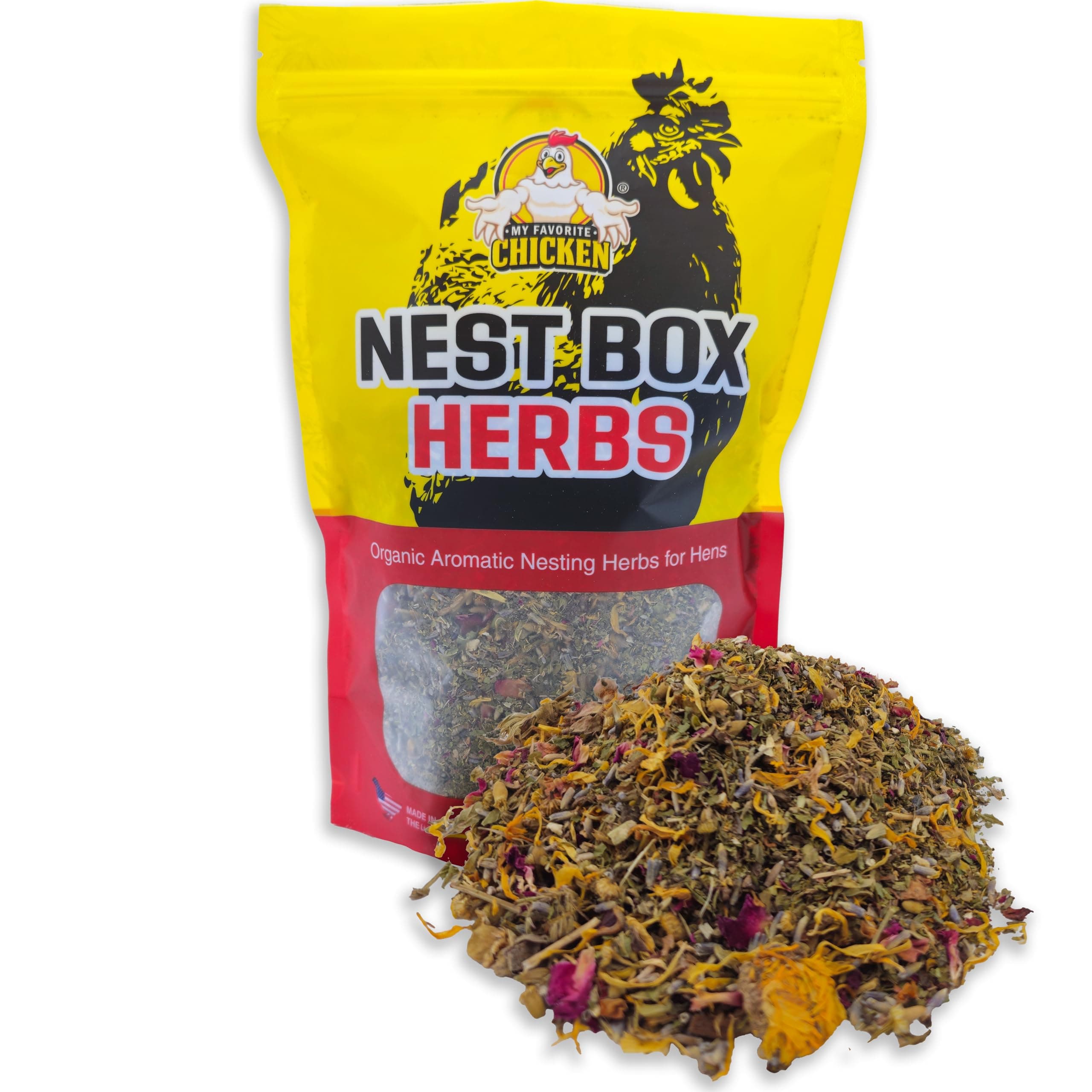 Chicken Coop Nesting Herbs - Organic Refresher and Deodorizer for Nest Boxes - Hens Accessories and Must Haves for Bedding - Poultry Enrichment Supplies and Odor Control Essentials