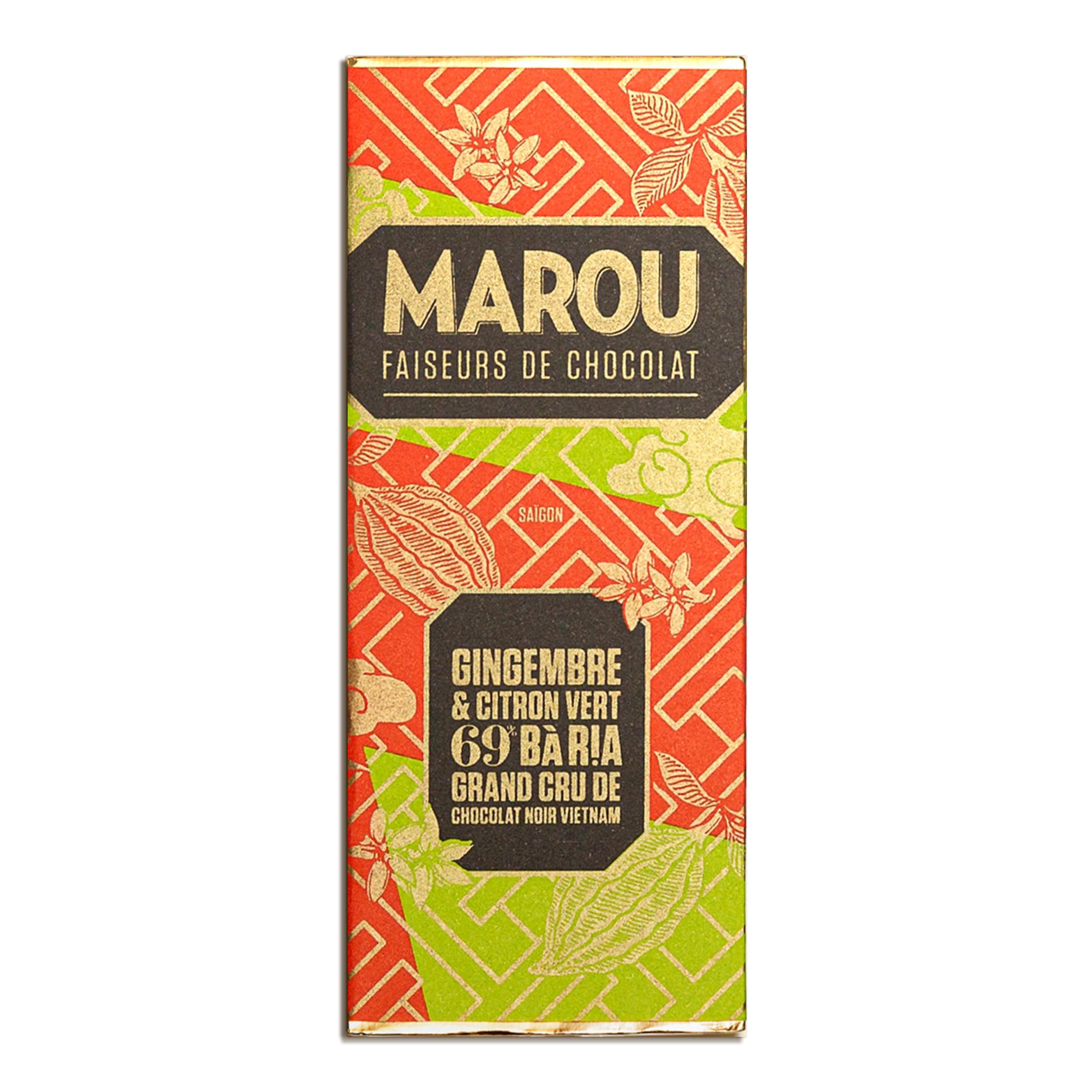 MarouMint & Orange 68% Dark Mini Chocolate Bar | Transparent Direct Trade | Vegan, Gluten Free, No Additives, Soy Free | Dong Nai Region | Single Origin Vietnam (1-Pack)