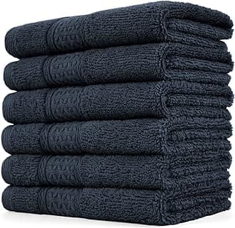 Cleanbear Extra Soft Wash Cloths Washcloths Set 6-Pack 13 x 13 Inches, Highly Absorbent Facecloths (Dark Gray)