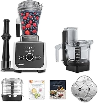 Vitamix Ascent X4 Gourmet SmartPrep Kitchen System with Food Processor Accessories and 2 Additional Blade Discs, 40 oz Container with Self-Detection, Polar White