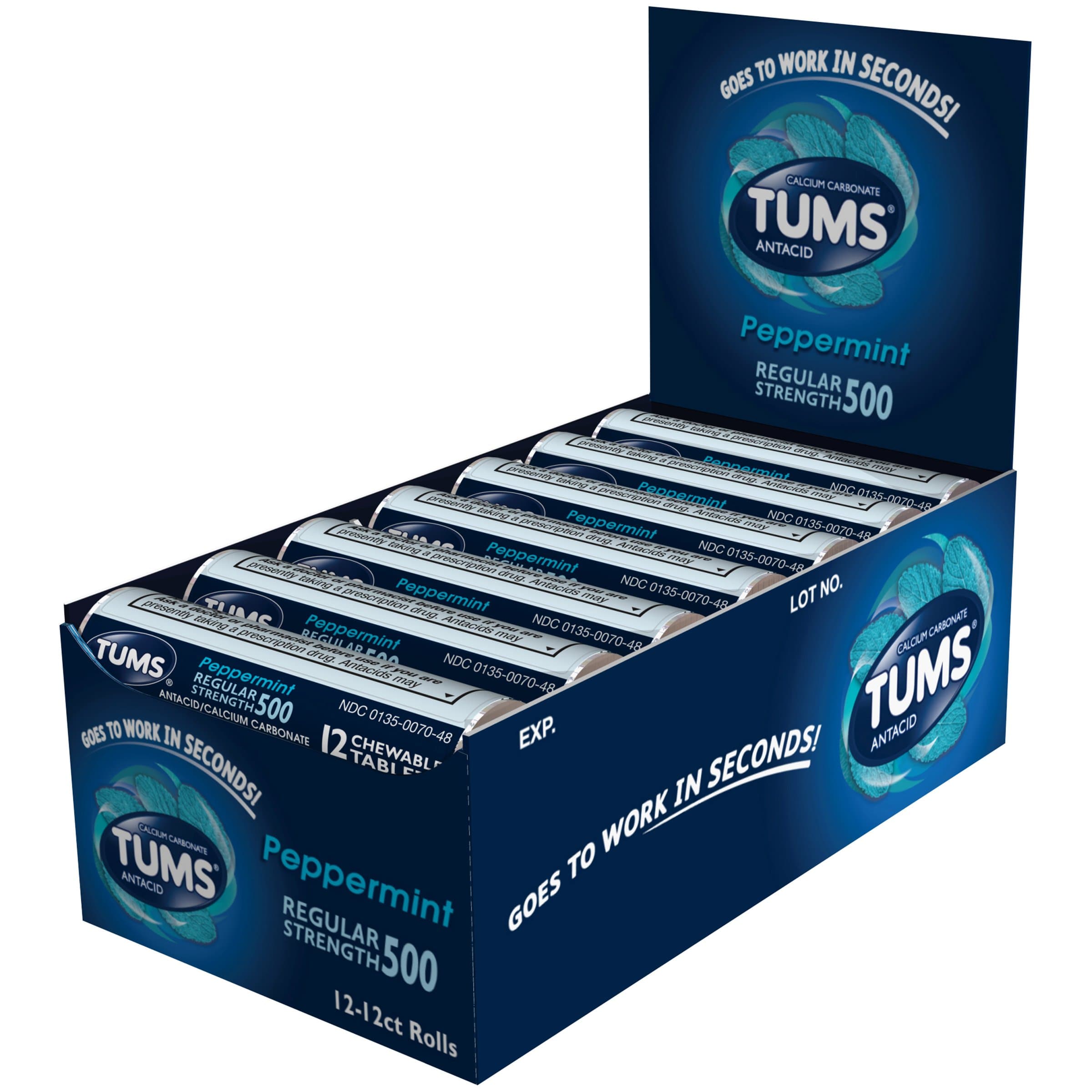 Tums Regular Strength 500 - Peppermint Case Pack 36
