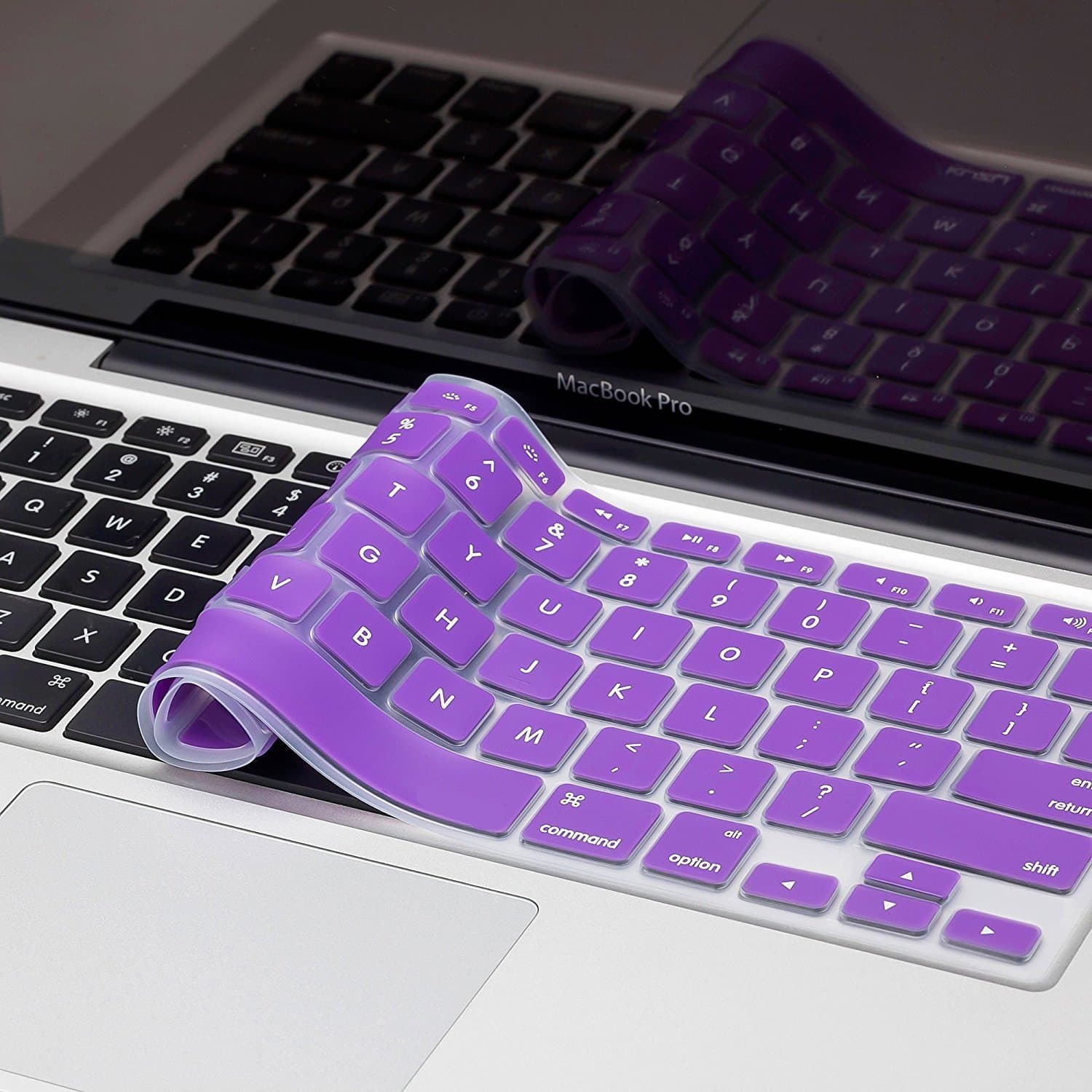 Mobicom MacBook Air Pro Keyboard Skin Cover Protector for US Layout Models A1278, A1286, A1369, A1370, A1398, A1425, A1465, A1466, A1502 (Purple)