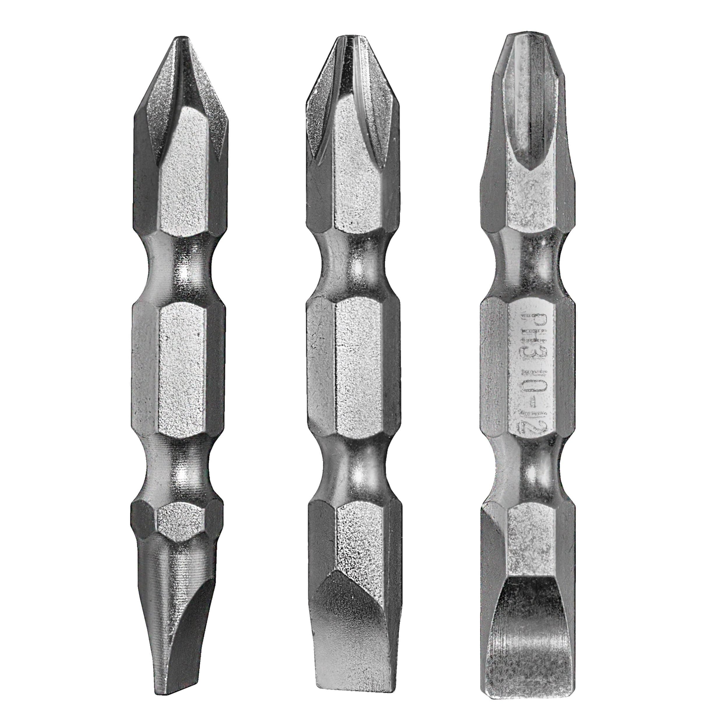 70280 Premium S2 Double Ended Screwdriving Bit Set, Phillips/Slotted, 3-Piece, MULTI-PAK X 2"