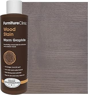 Furniture Clinic Wood Stain (Hot Graphite) - Fast Drying, Highly Concentrated, Easy to Apply for Indoor and Outdoor Woods - 250ml