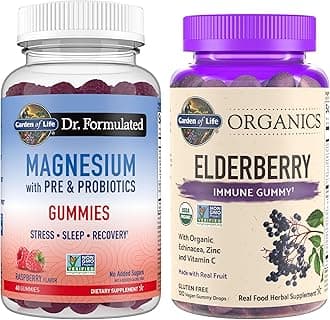 Elderberry Gummies for Adults & Kids Immune Support with Magnesium Citrate Gummies for Stress, Sleep & Recovery