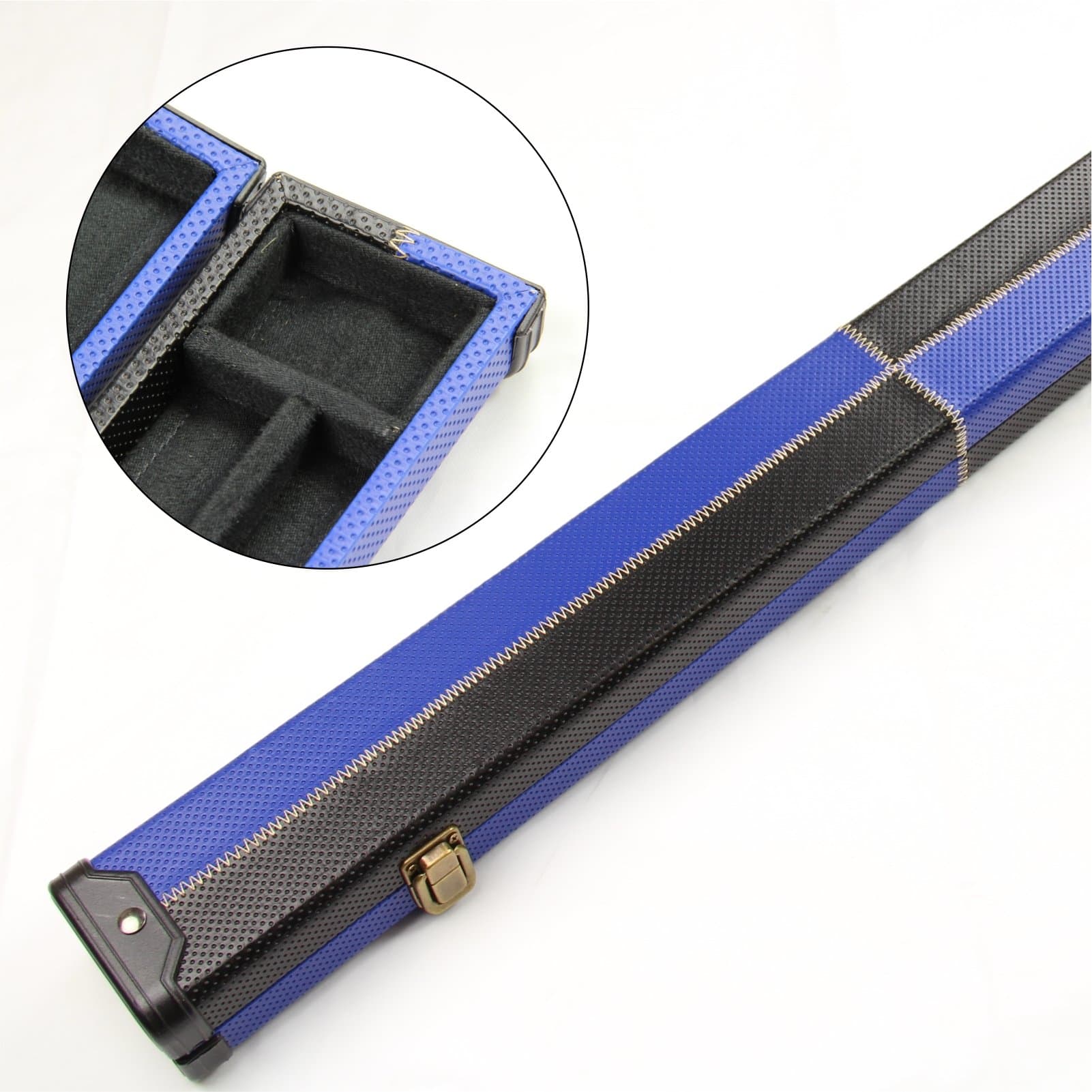 2 Cue BLACK and BLUE 1 Piece Snooker Pool Cue Case