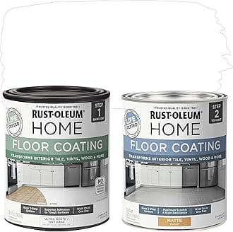 Rust-Oleum 367591 Home Interior Floor Coating Kit, Matte Ultra White