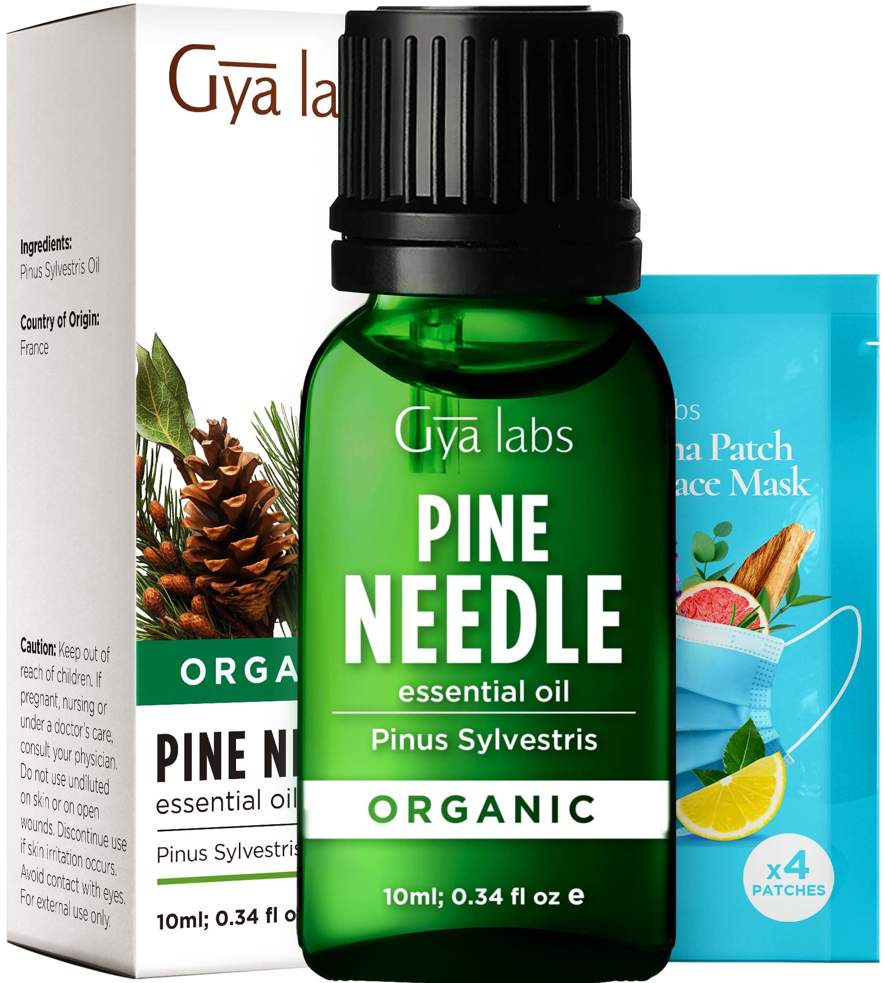 Gya Labs Organic Pine Essential Oil for Diffuser - 100% Pure Natural Pine Needle Essential Oil Organic for Skin, Hair, Candle Making (10 ml)