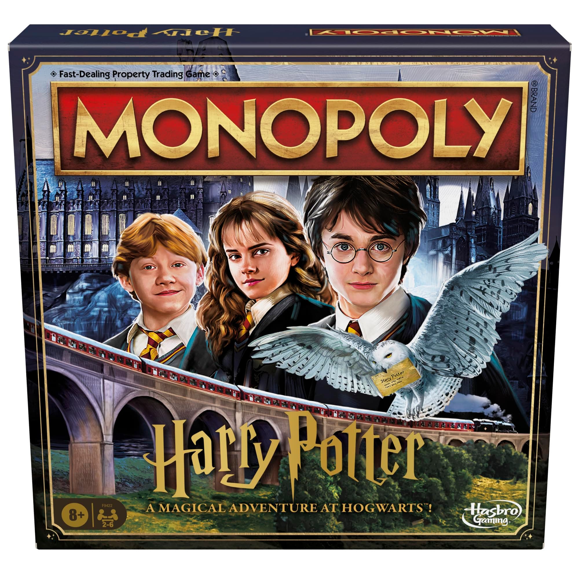 Hasbro Gaming Monopoly Harry Potter Edition Board Game | A Magical Adventure at Hogwarts | Ages 8 and Up | 2 to 6 Players | Family Games | Gifts for Kids and Adults