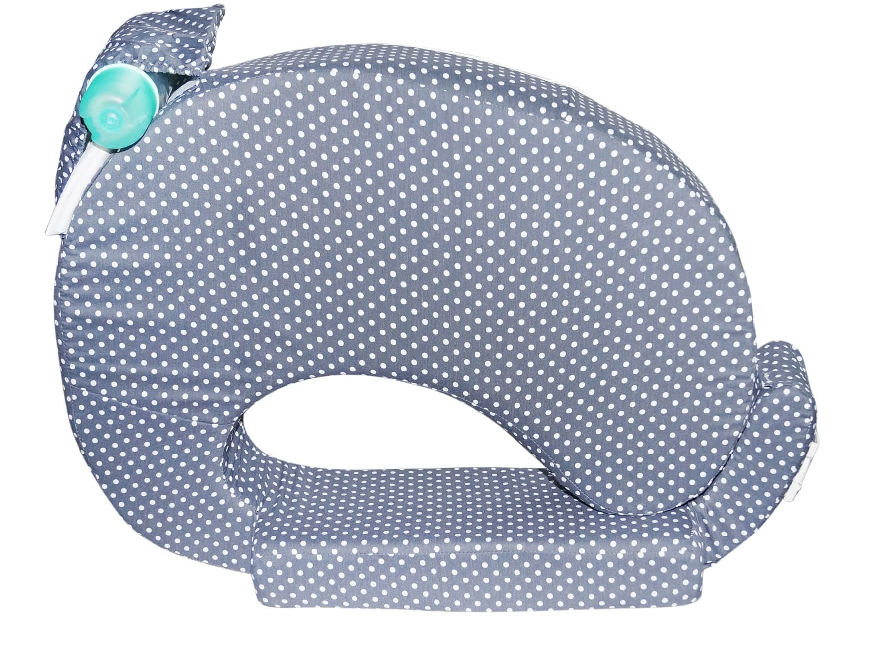 Oscar Home Nursing Pillow for Breastfeeding – Posture Support with Pocket & Removable Eco-Friendly Soft Slipcover (Grey Polka Dot)