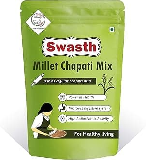 Swasth Millet Chapati Atta (flour) Made With 55% Millets Rich In Dietary Fiber,Low Carbohydrates,Atta Contains Low Glycemic Index|High Protein,Helps To Control Sugar Levels.