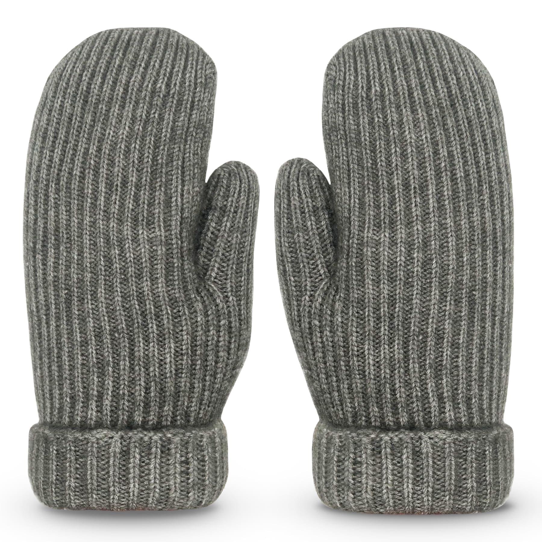 Whiteleopard Men's Winter Gloves Warm Lining Elastic Cuff - Knit Stretchy Cold Weather Warm Knit Thick Gloves Mittens