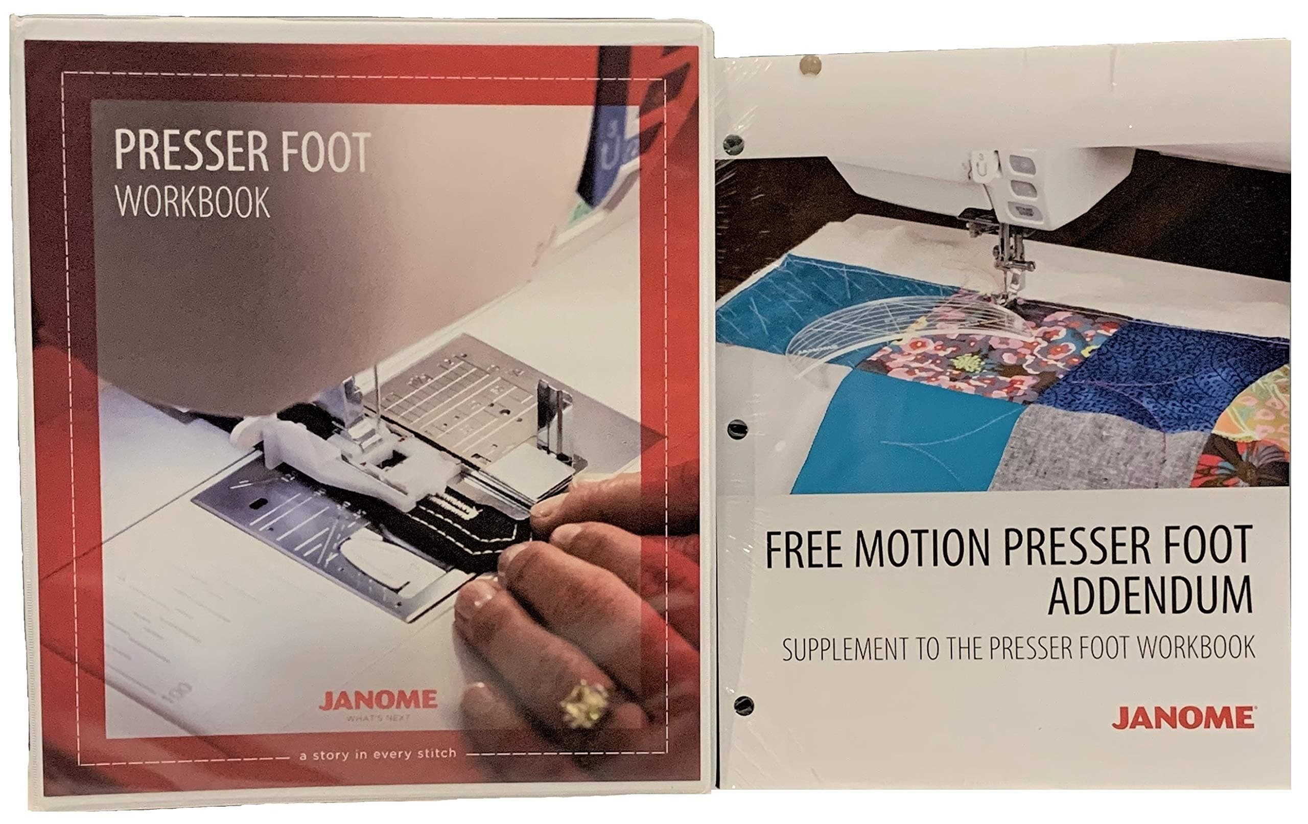 Janome Sewing Machine Presser Foot Workbook with Free Motion Presser Foot Addendum