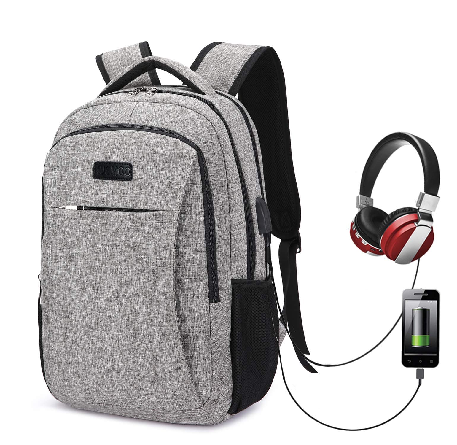 Durable Laptops Backpack Travel Laptop BackpacCollege School Computer Bag for Women & Men White