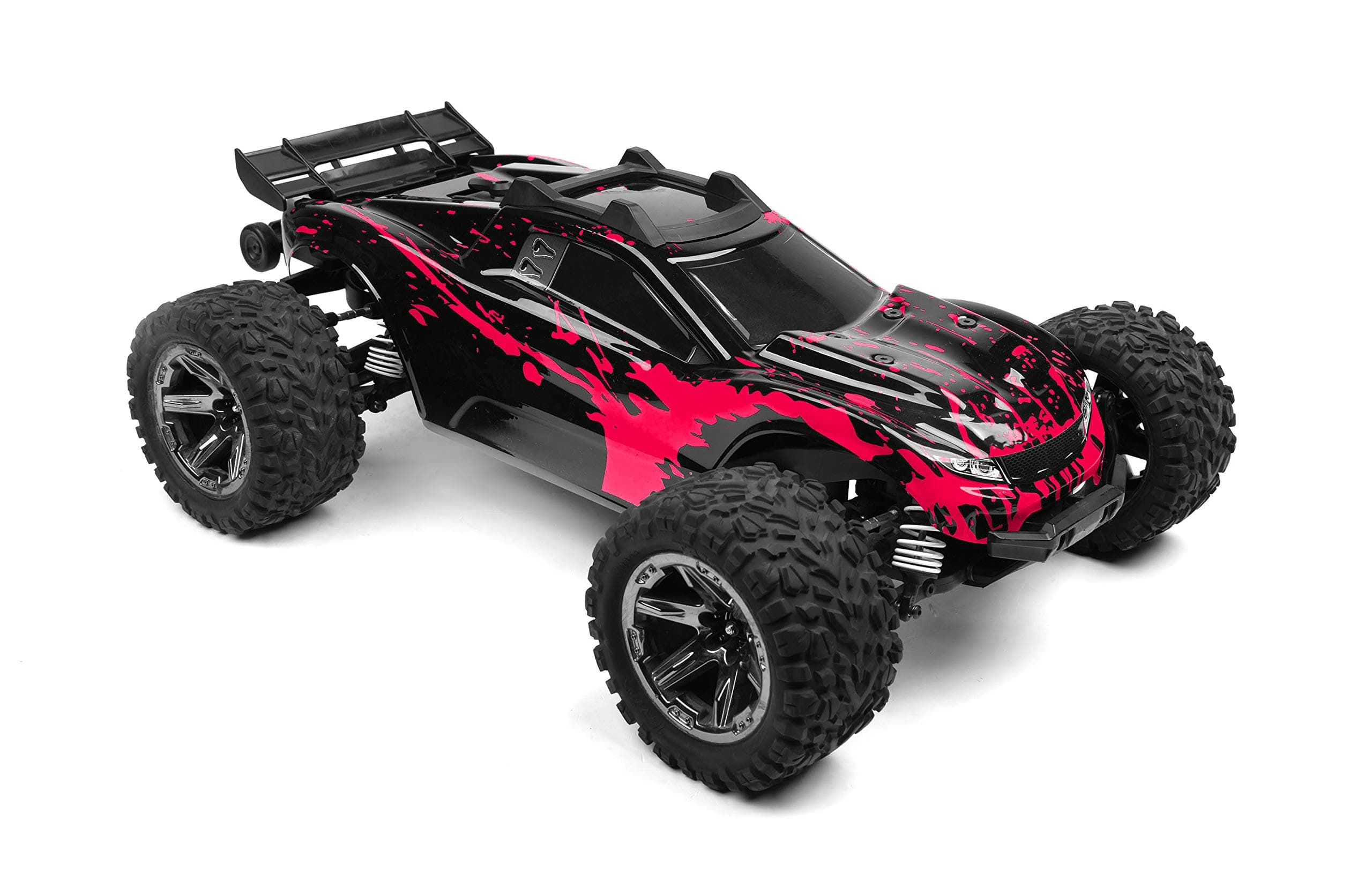 SummitLink Custom Body Muddy Hot Pink Over Black Style Compatible for Rustler 4X4, Rustler BL-2S, Rustler 4x4 Ultimate 1/10 Scale RC Car or Truck(Truck not Included) R4-BHP-02