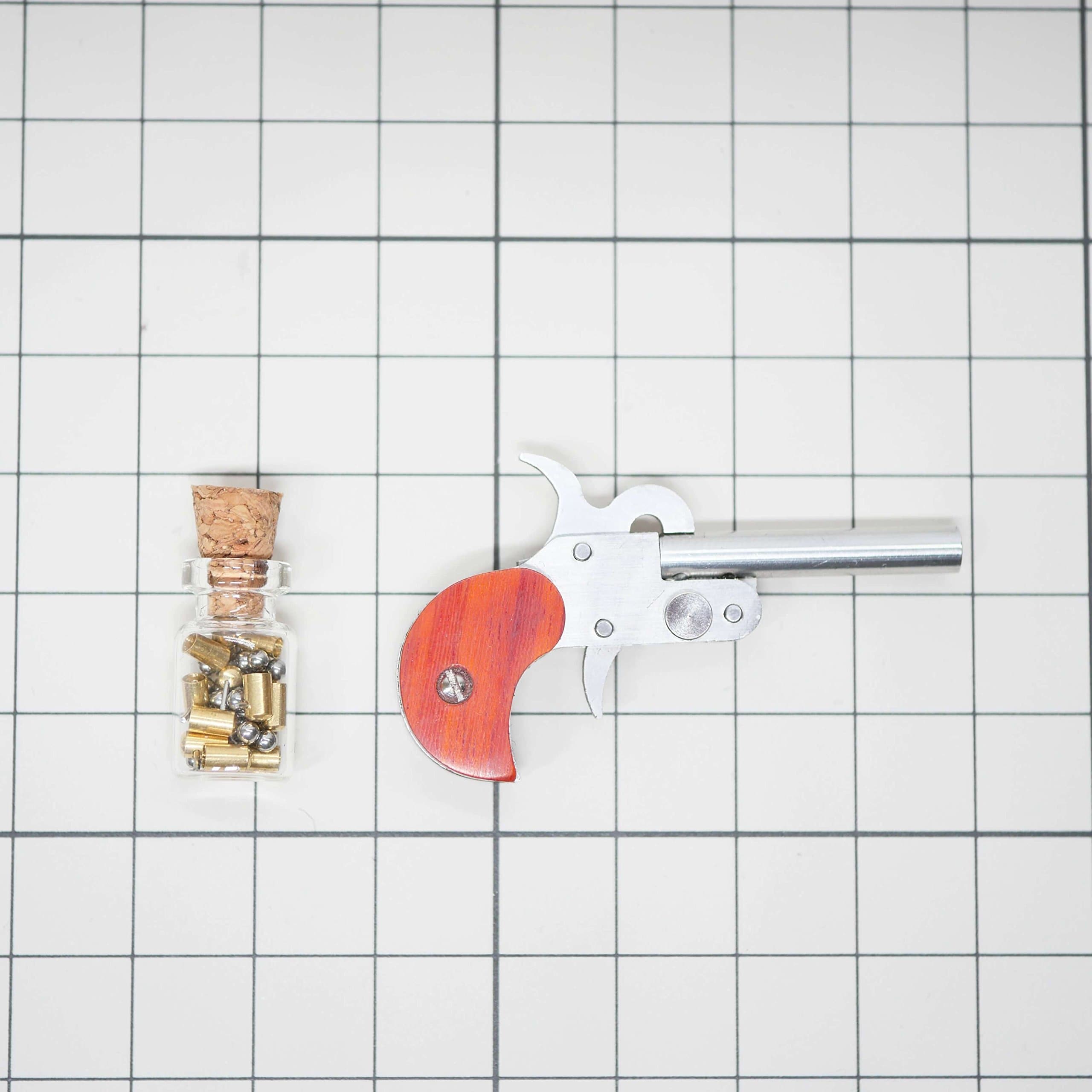 Mini Single Tube Miniature Derringer 2mm Pinfire Model with Bullet Shell for Collection