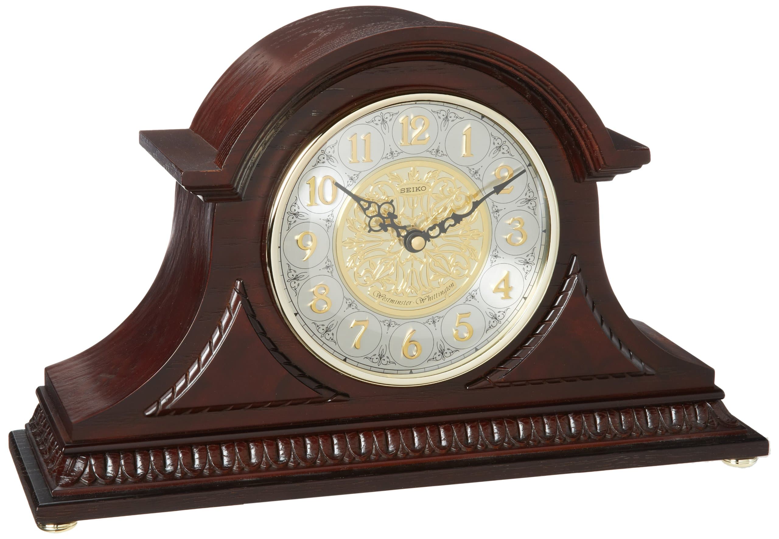 Seiko Mantel Chime Clock with Hand-Rubbed Finish
