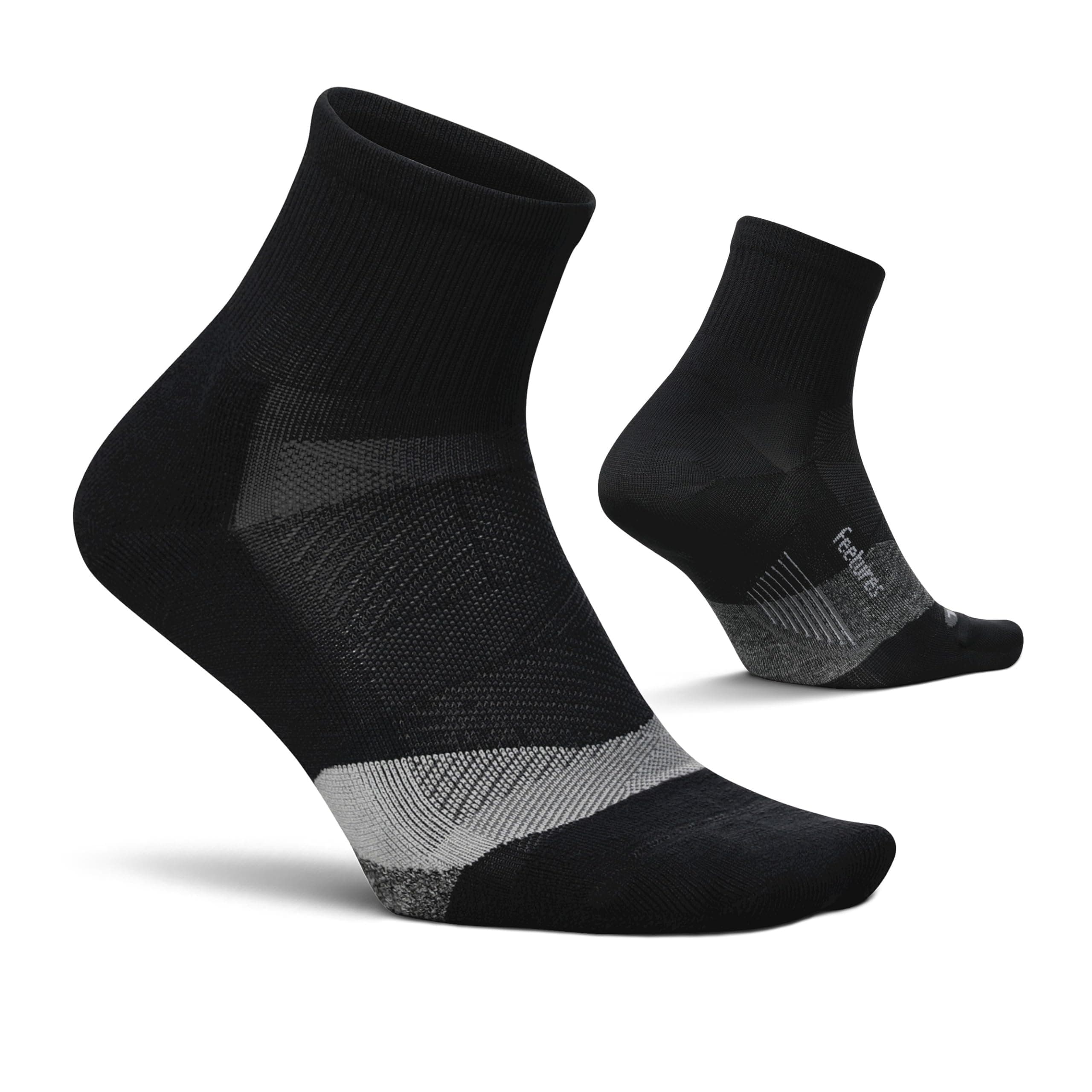 Feetures Elite Light Cushion Quarter Solid - Sport Sock with Targeted Compression (1 Pair)