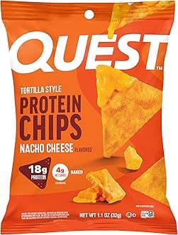 Nutrition Tortilla Style Protein Chips, Low Carb, Nacho Cheese 1.1 Ounce (Pack of 12)