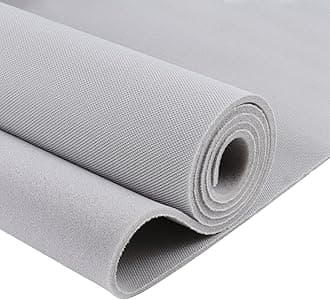 Headliner Fabric Mesh Type 60" W×38" L with Foam Backing Headliner Material Car Roof Upholstery Fabric for Automotive Truck RV Boat Home Replacement DIY, Light Gray