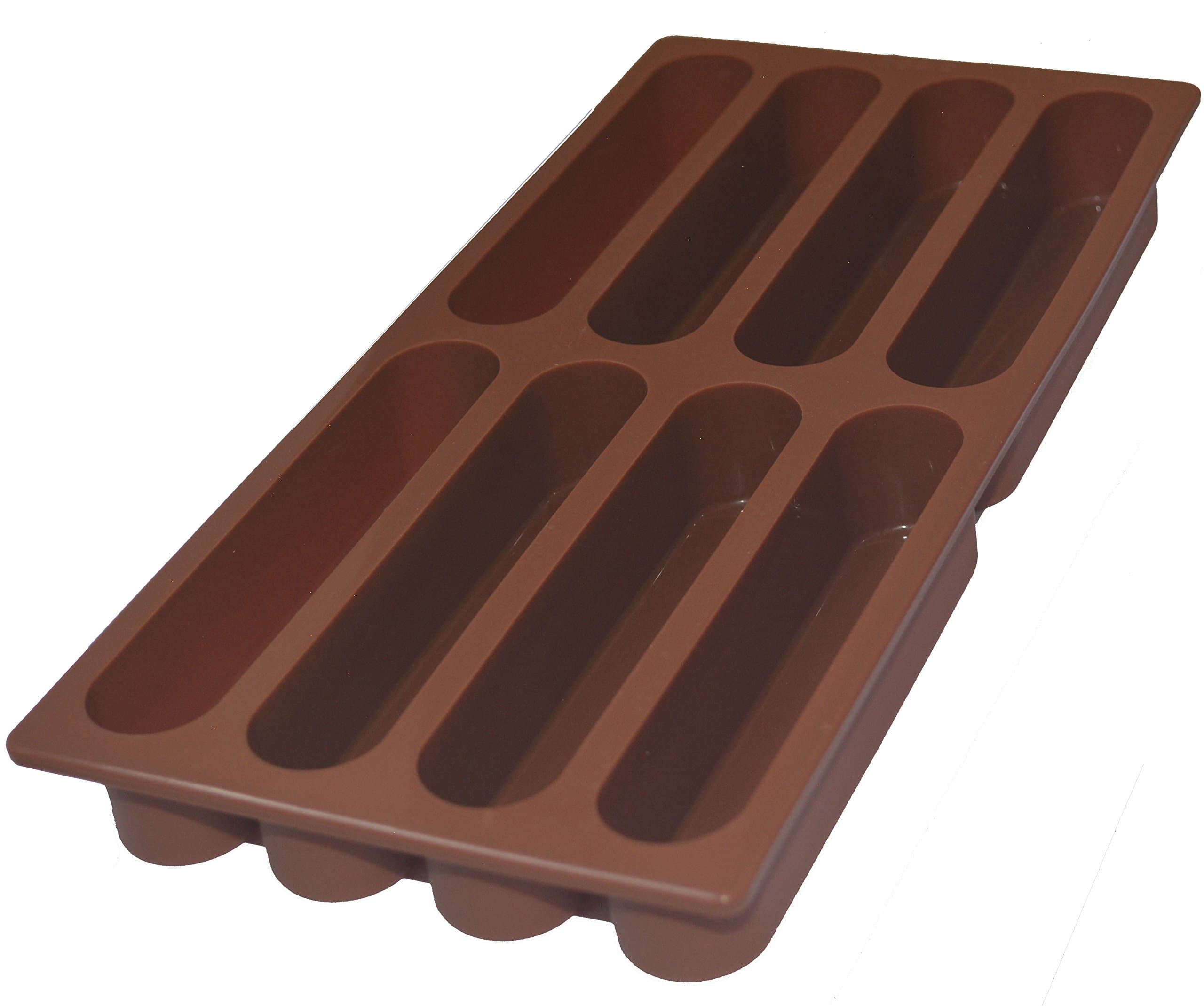 ADS Silicone Pastry Chocolate Cake Mold Baking Pan - Eclair - 8 Cavities