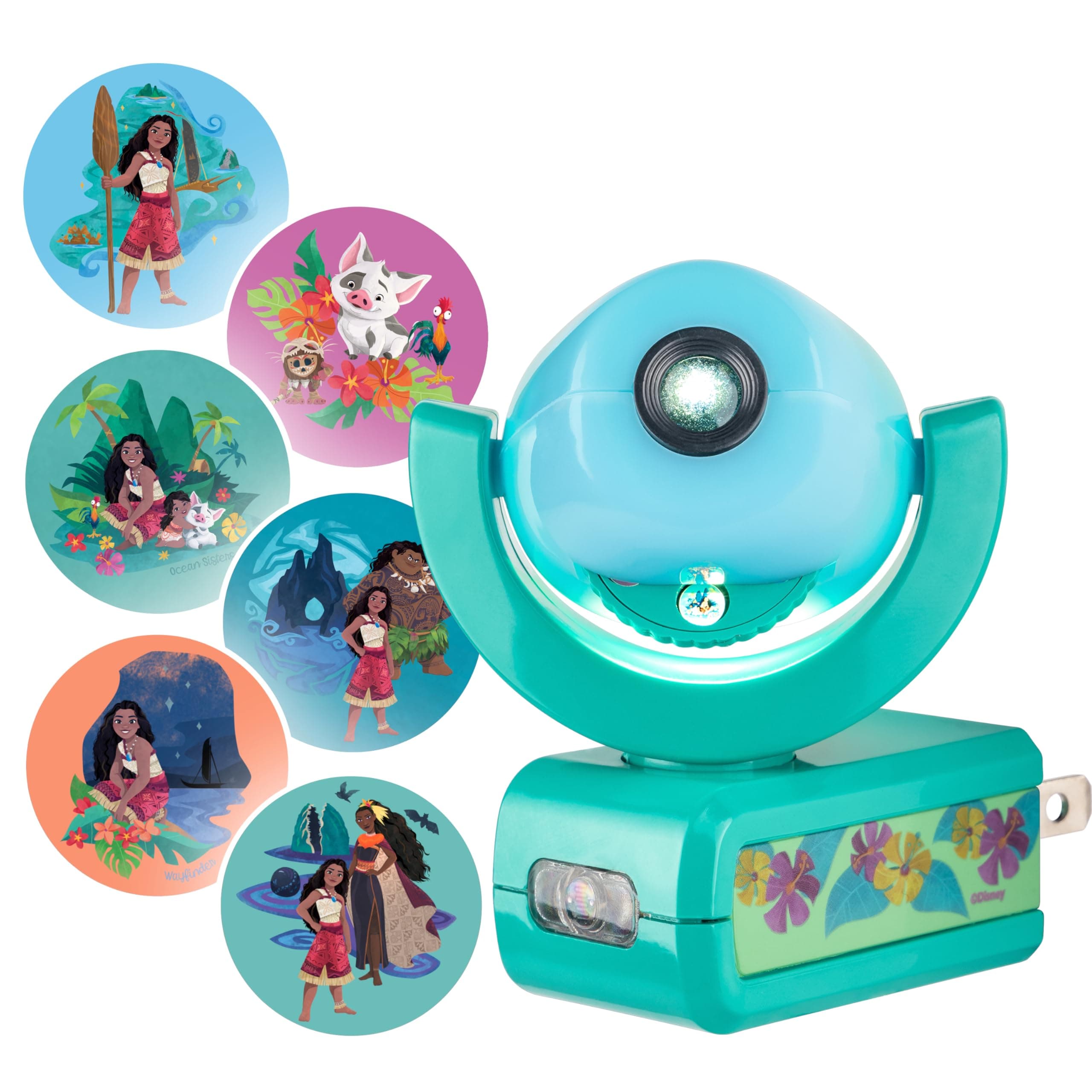 Moana LED Night Light Plug-in Dusk-to-Dawn Projector Ideal for Kids Girls Boys Nursery Playroom Bathroom Bedroom 84272