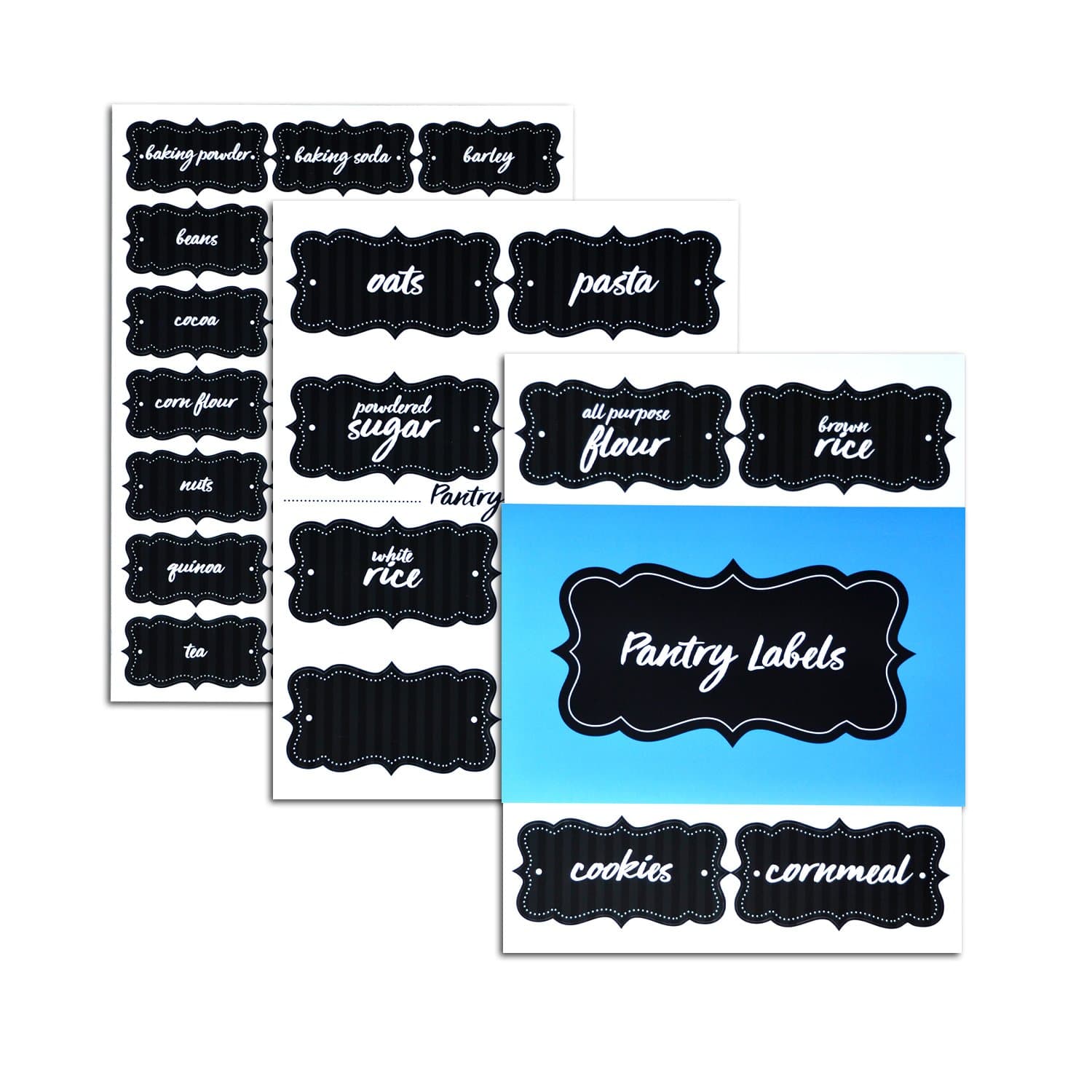 Home Advantage Pantry Labels (Black Pinstripe)