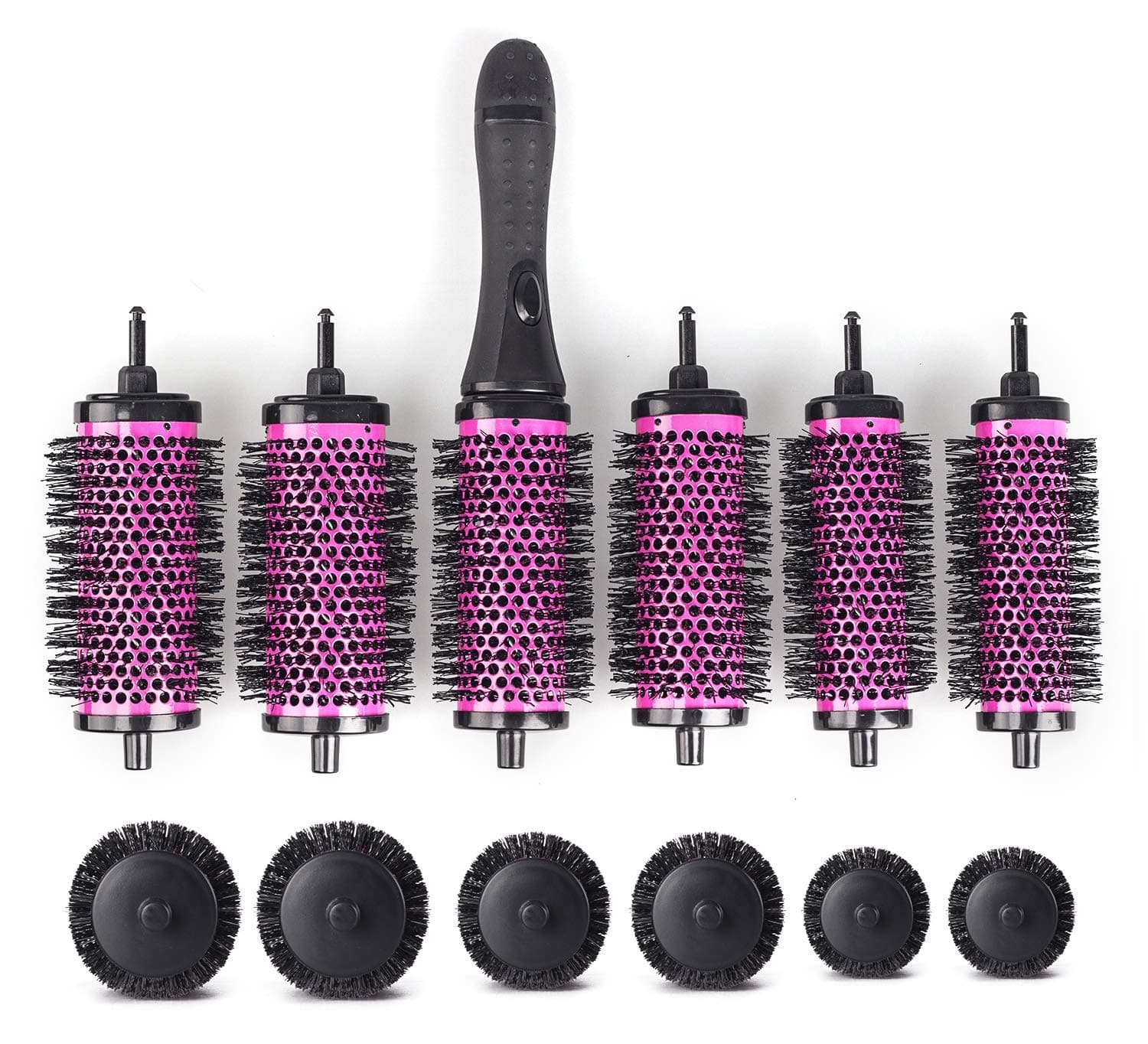 Xcellent Global Brush Set with Detachable Barrels Round Styling Tool, 6 Barrels 1 Handle, Small Medium Large BT023