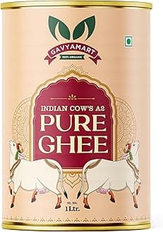 Gavyamart Indian A2 Cow Ghee 100% Pure Non GMO - Made of kankrej Organic Cow Ghee (1L)