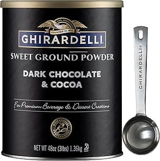 Sweet Ground Dark Chocolate & Cocoa Powder, 3 Pound Can (Pack of 1) with By The Cup Cocoa Scoop