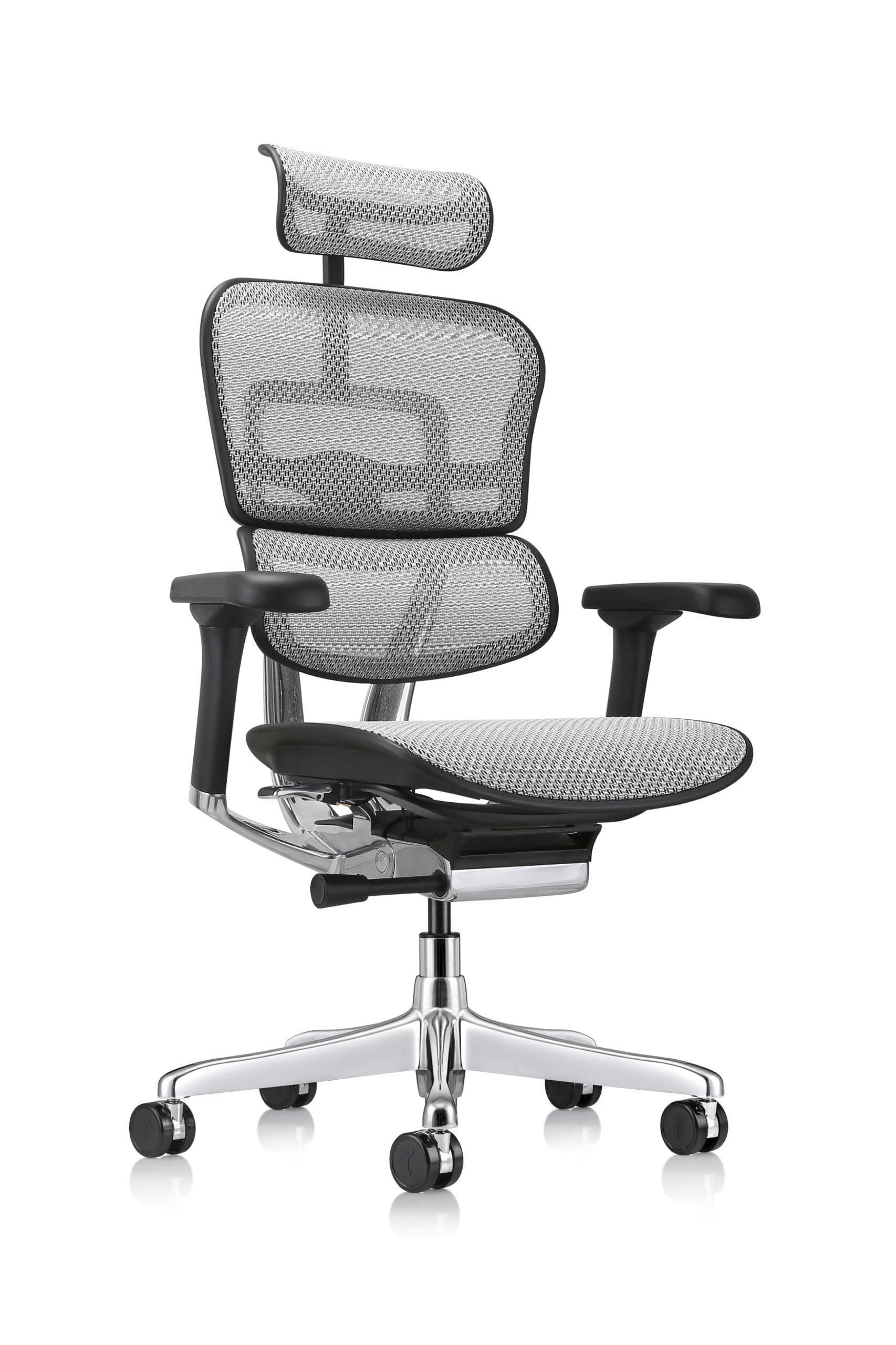 High Back Executive Chair with Headrest - Grey Mesh Seat and Grey M.