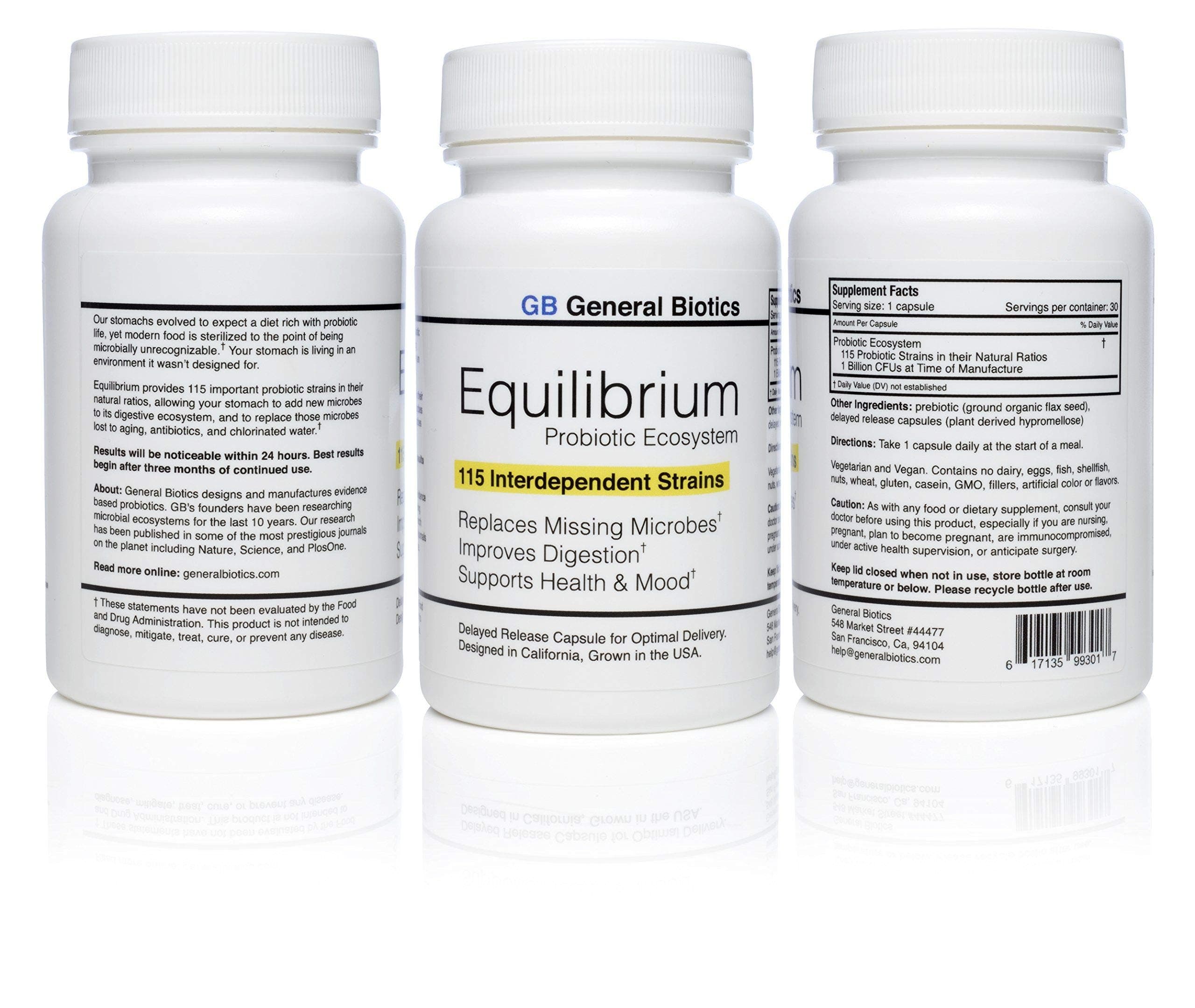 - Equilibrium Probiotic Supplement with Prebiotic – Daily Time Release – 30 Easy to Swallow Capsules – Highest Strain Count in The World – 115-Strains