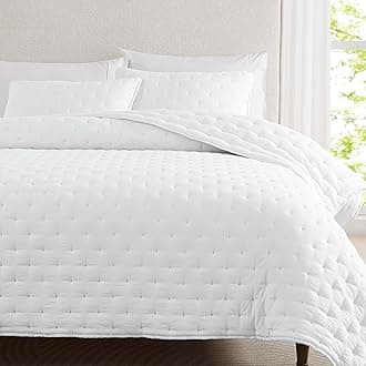 WDCOZY White Cloud Queen Size Quilt Set, Tan Lightweight Farmhouse Bedspread, Rustic Country Coverlet, Taupe Camel Soft Bedding, Thin Comforter for All Season - 3 Pieces, 90x90 inches