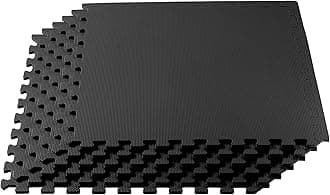 3/8" Thick Multipurpose EVA Foam Exercise Floor Mat, Interlocking Tiles, Anti-Fatigue for Home or Gym