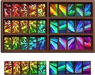 Windmill and Diamond Holographic Chocolate Bar Mold Silicone, Rainbow Light Effect Chocolate Bar Deep Thick Molds for DIY Candy Dessert Baking, Candy, Wax Melts, Cake Decoration (Rectangle)