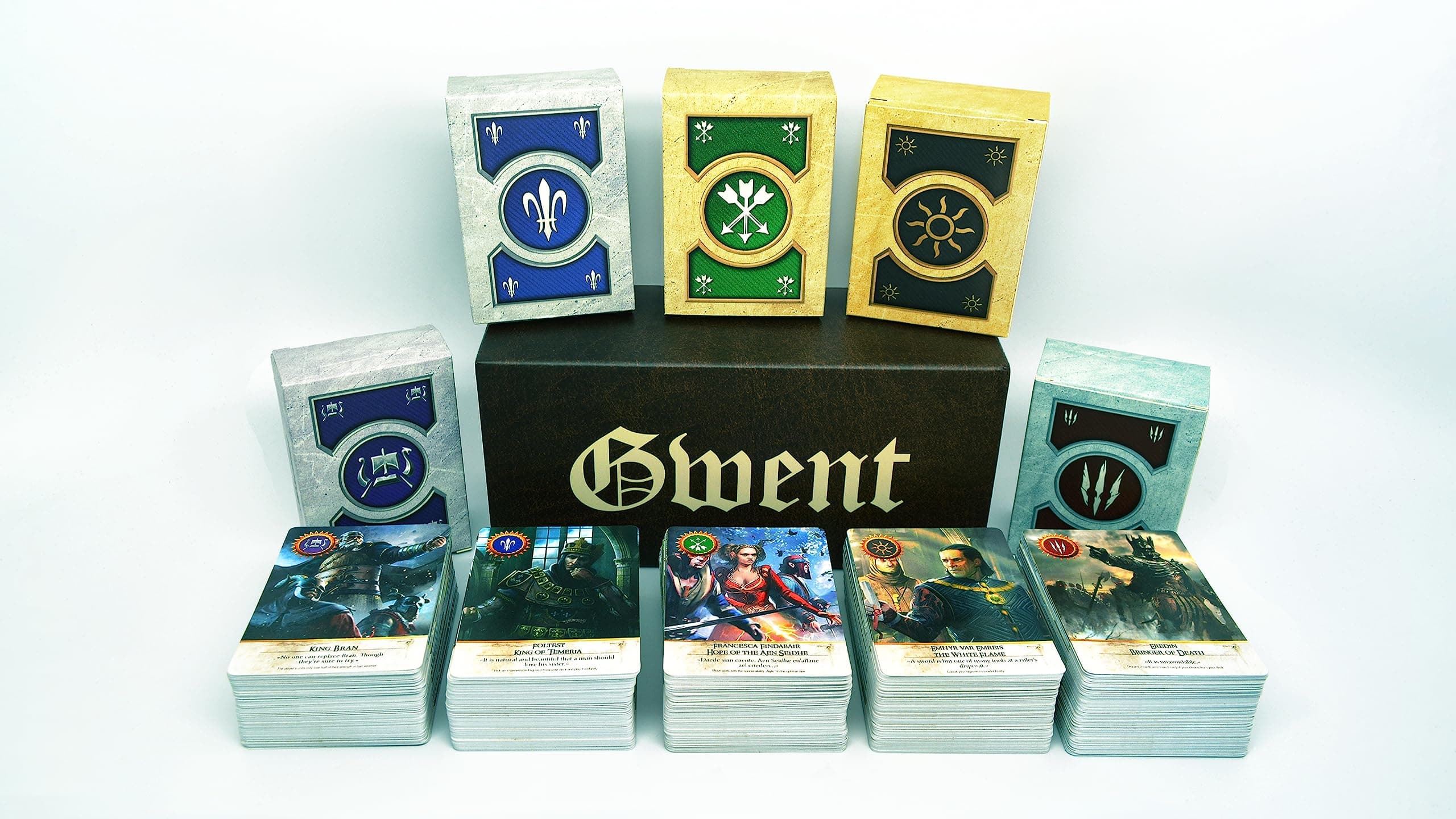 Gwent Cards Full Deck Set - 501 Cards On Premium Blue Core Paper - Includes All DLC Expansions - Comes with Storage Box for All