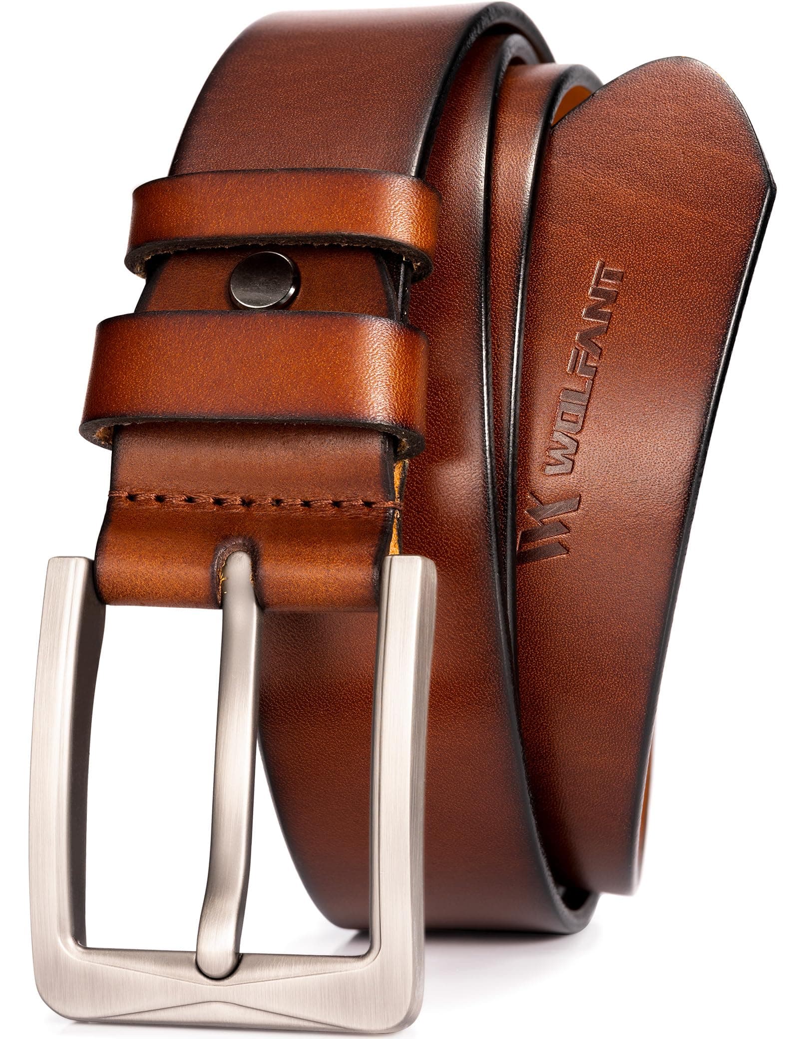 1.5" Full Grain Leather Belt for Men in Gift Box,100% Italian Real Solid Leather